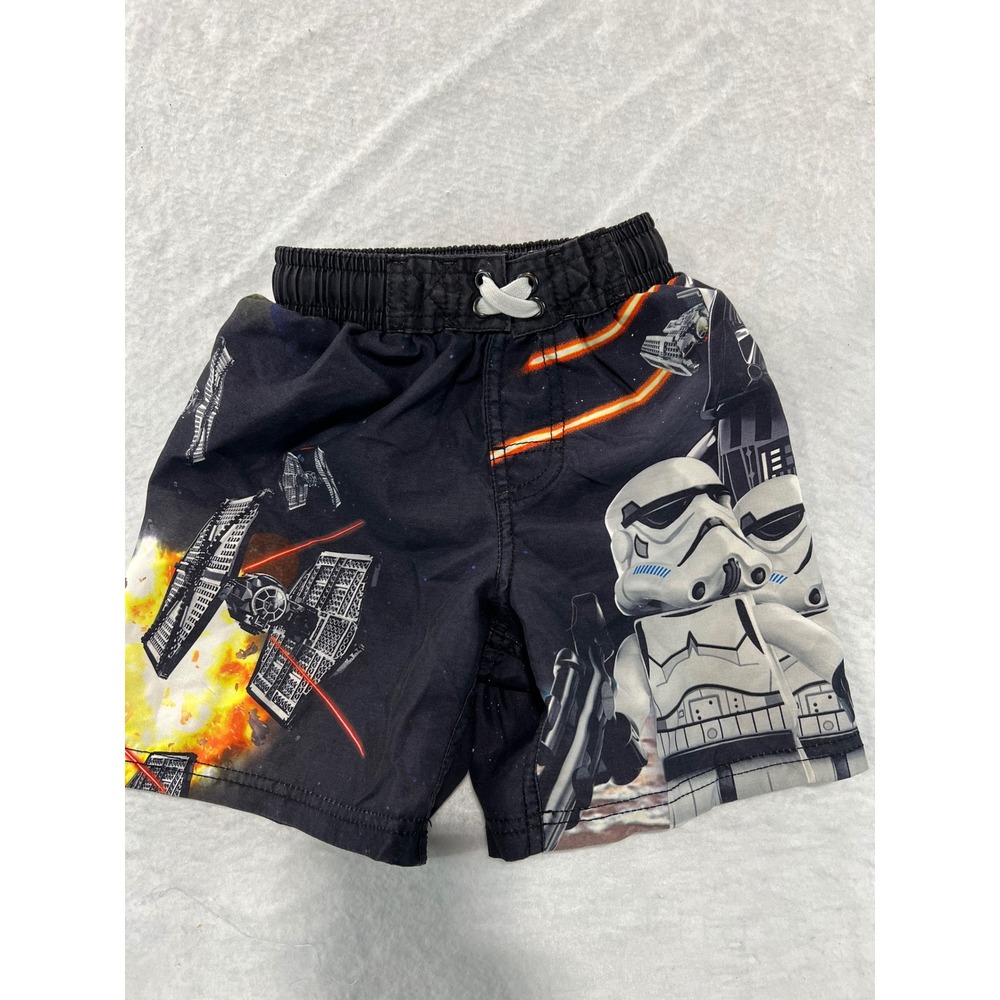 Lego Star Wars Boys Swim Trunks Black Stormtrooper Darth Vader Shorts Size 4